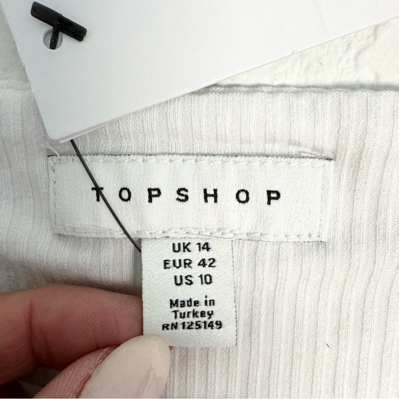 NWT Top Shop White Rib double lined crop tub top sz 10 - Picture 6 of 7